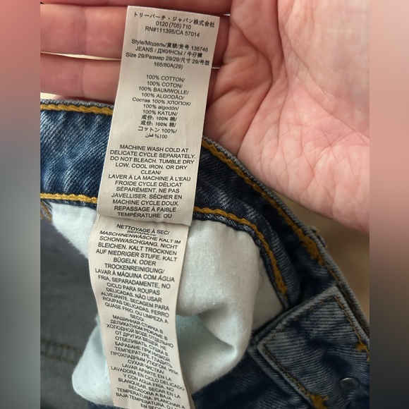 Tory Burch Women HIGH-RISE STRAIGHT JEAN size 29 - Picture 7 of 8